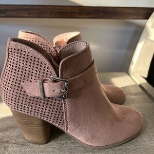 Soda Blush Suede Ankle Booties
